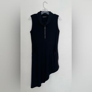 Sympli Sleeveless Black Artsy Long Shirt Top! 10